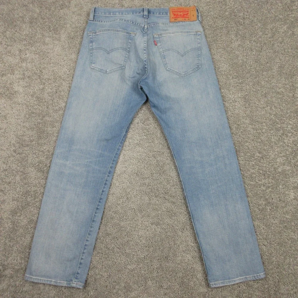 Levis Jeans Mens 31x30 Blue 501 Button Fly Original Straight Faded Denim Pants